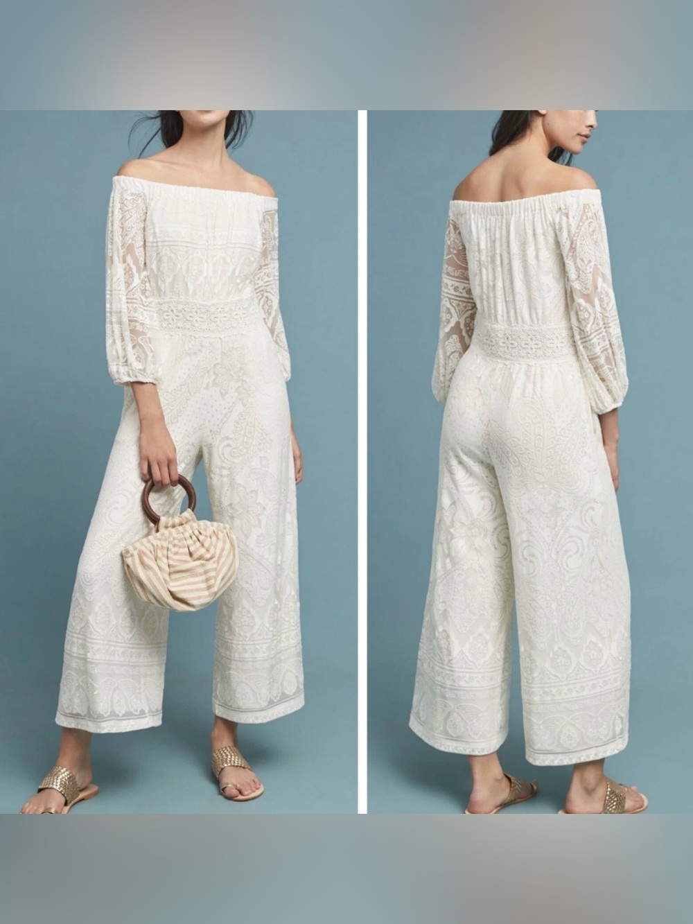 FARM Rio- Elliot Off-the-Shoulder Jumpsuit- Size S